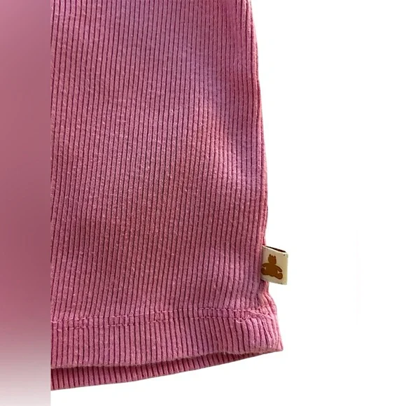 Baby Gap Flutter Sleeve Ribbed Mauve T Shirt with Ruffle Accents- 3T - Picture 4 of 4